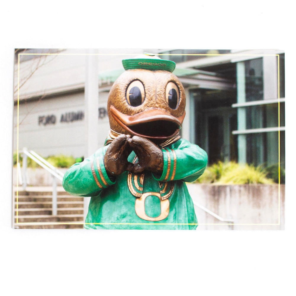 Ducks Spirit, Green, Post Card, Art & School, Duck Store, Duck Mascot Sculpture, 617402